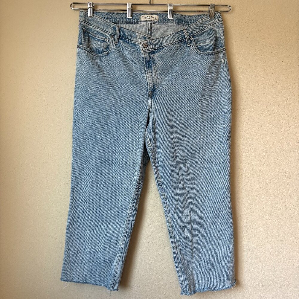 Abercrombie & Fitch '90s Straight Ultra High Rise Criss Cross Waist Jeans